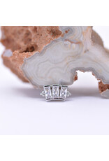 BVLA 3 Gem Baguette Panaraya with CZ in 14k Gold 16g Threaded End by BVLA!