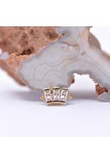 BVLA 3 Gem Baguette Panaraya with CZ in 14k Gold 16g Threaded End by BVLA!