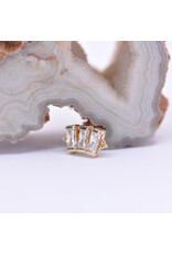 BVLA 3 Gem Baguette Panaraya with CZ in 14k Gold 16g Threaded End by BVLA!