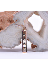 BVLA Bar Four Charm with Marcasite in 14k Rose Gold by BVLA