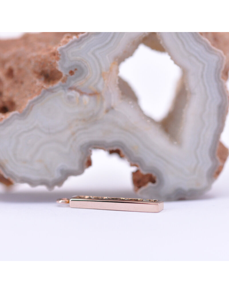 BVLA Bar Four Charm with Marcasite in 14k Rose Gold by BVLA