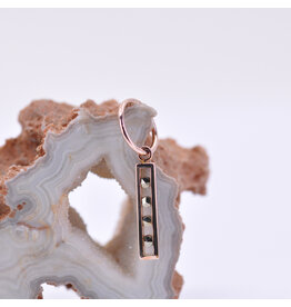 BVLA Bar Four Charm Marcasite 14k Rose Gold by BVLA