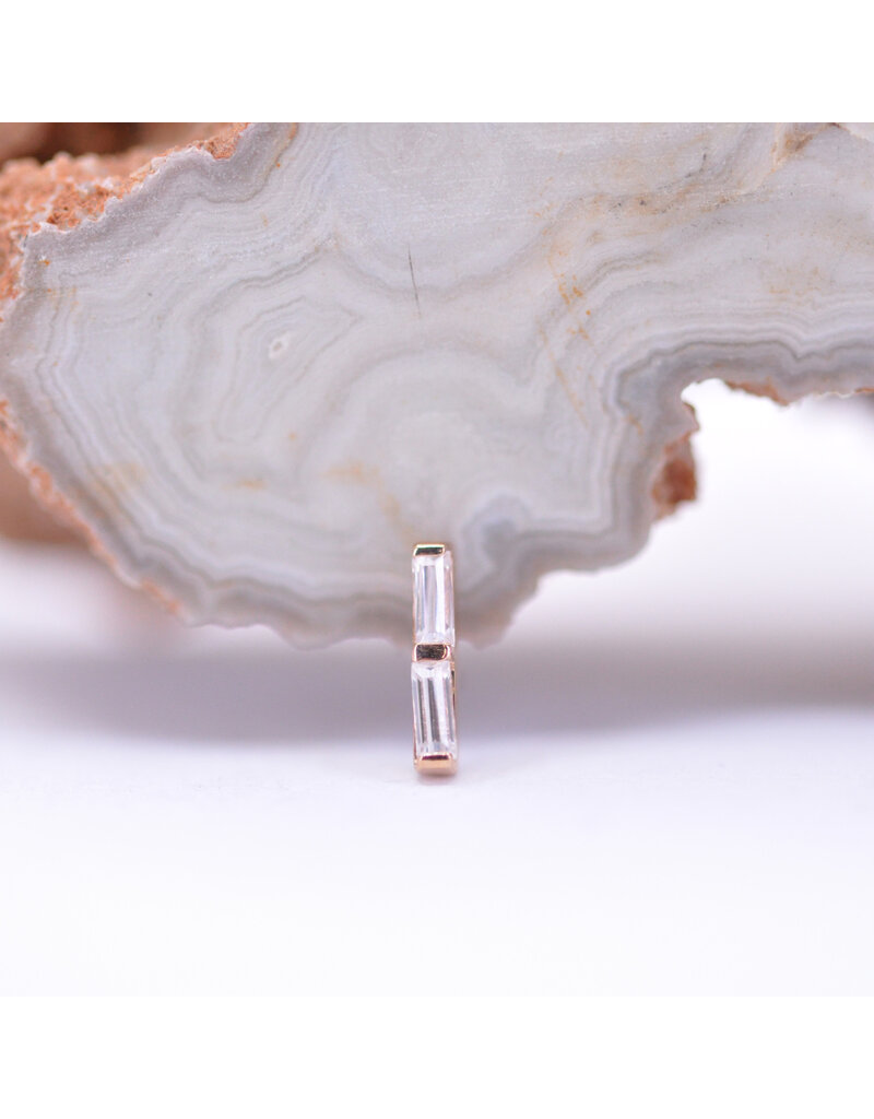 BVLA Rosalia with CZ 14k Gold Threadless Ends