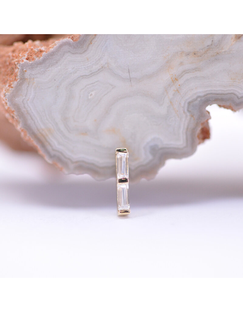 BVLA Rosalia with CZ 14k Gold Threadless Ends