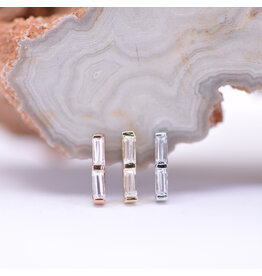 BVLA Rosalia CZ 14k Gold Threadless Ends