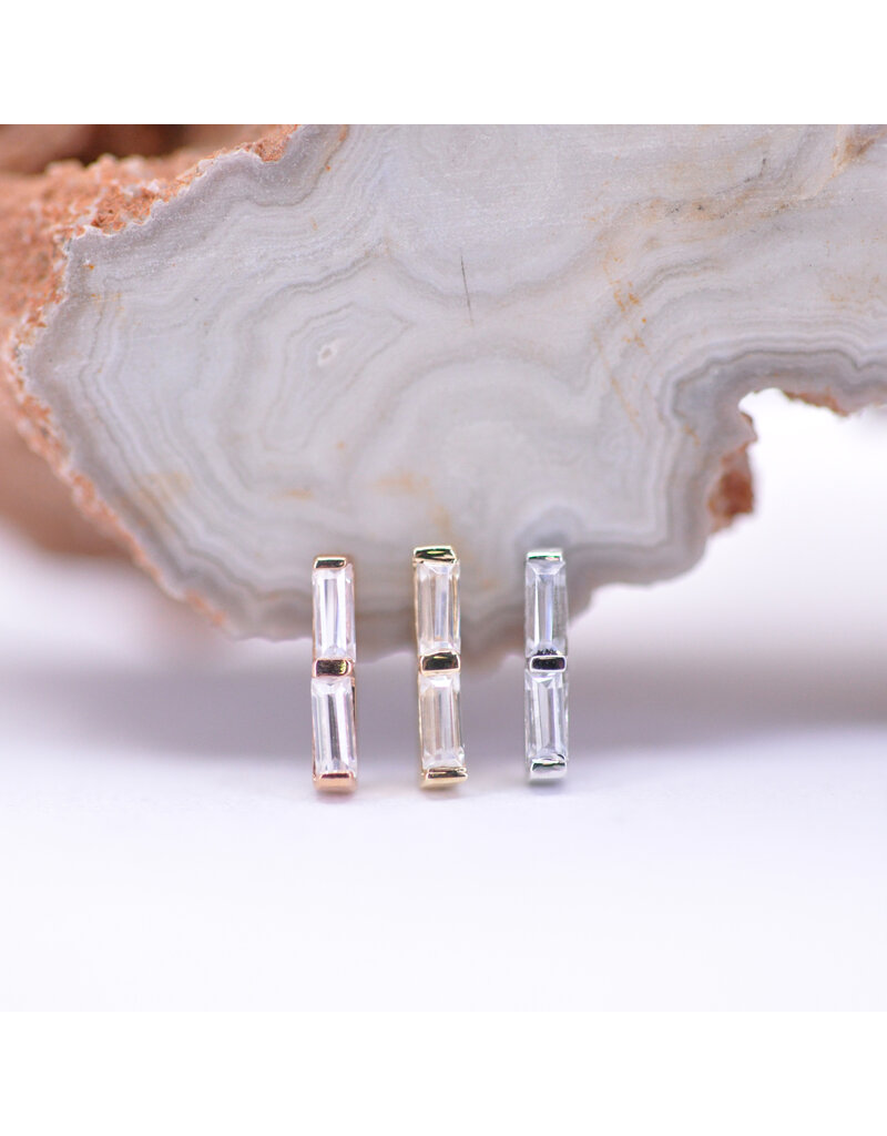 BVLA Rosalia with CZ 14k Gold Threadless Ends