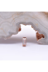 BVLA Baguette Bar with 3x1.5mm Genuine Diamond Threadless Ends in 14k Gold by BVLA!