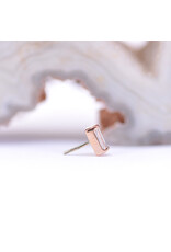 BVLA Baguette Bar with 3x1.5mm Genuine Diamond Threadless Ends in 14k Gold by BVLA!