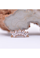 BVLA 5 Gem Marquise Panaraya with CZ in 14k  Gold 16g Threaded Ends by BVLA!