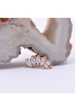 BVLA 5 Gem Marquise Panaraya with CZ in 14k  Gold 16g Threaded Ends by BVLA!