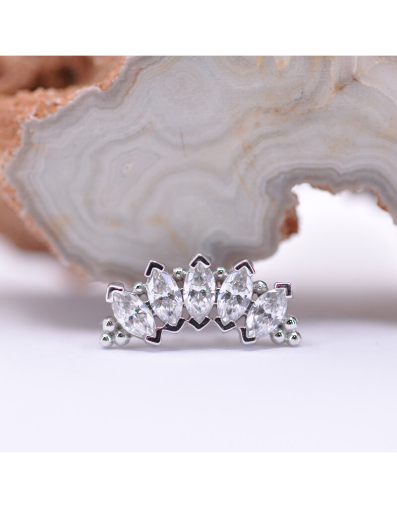 BVLA 5 Gem Marquise Panaraya with CZ in 14k  Gold 16g Threaded Ends by BVLA!