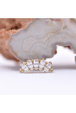 BVLA 5 Gem Marquise Panaraya with CZ in 14k  Gold 16g Threaded Ends by BVLA!