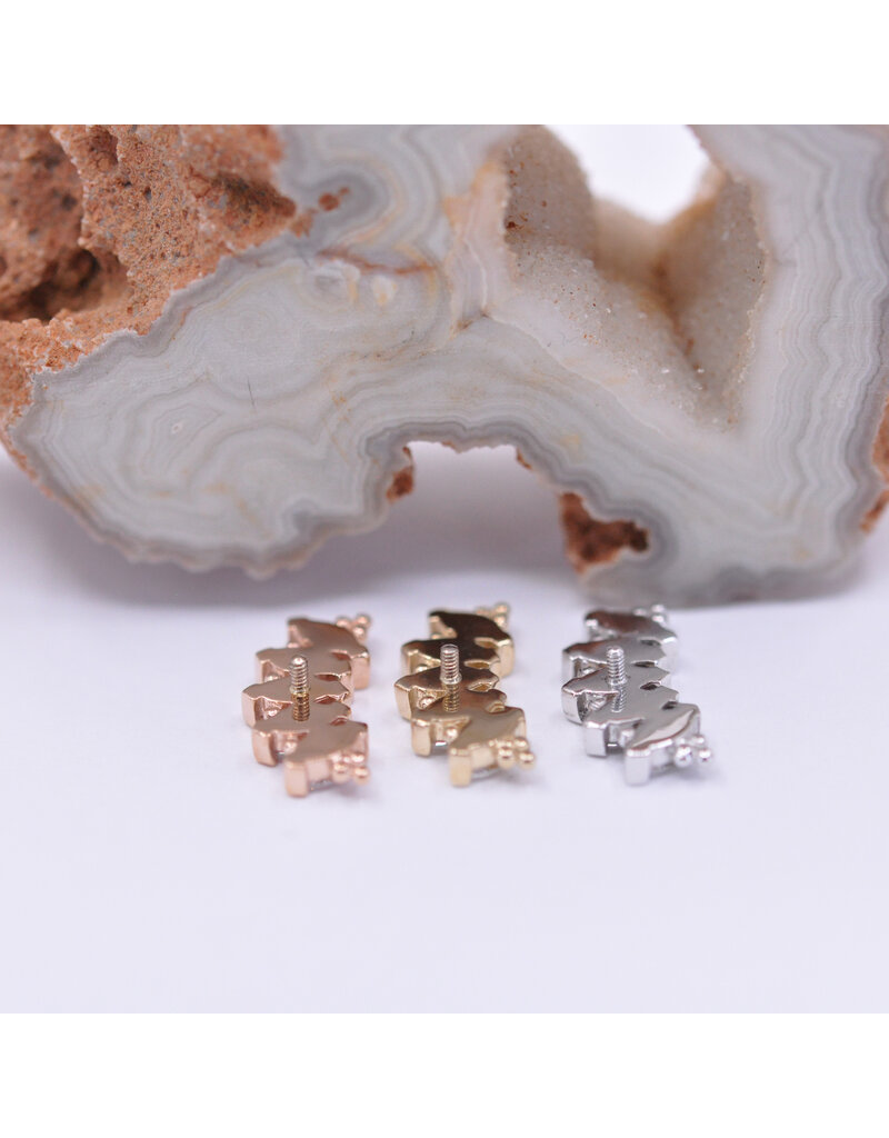 BVLA 5 Gem Marquise Panaraya with CZ in 14k  Gold 16g Threaded Ends by BVLA!