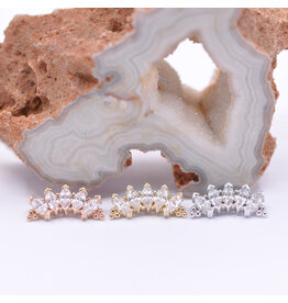 BVLA Marquise Panaraya CZ 14k Gold 16g Threaded Ends