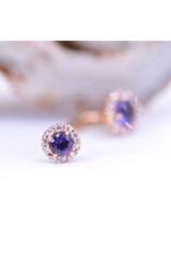 BVLA 14g 7/16" Stravinsky with Amethyst & Genuine Diamonds in 14k Rose Gold Navel J Curve by BVLA!