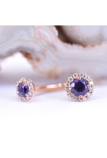 BVLA 14g 7/16" Stravinsky with Amethyst & Genuine Diamonds in 14k Rose Gold Navel J Curve by BVLA!