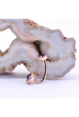 BVLA 14g 7/16" Stravinsky with Amethyst & Genuine Diamonds in 14k Rose Gold Navel J Curve by BVLA!