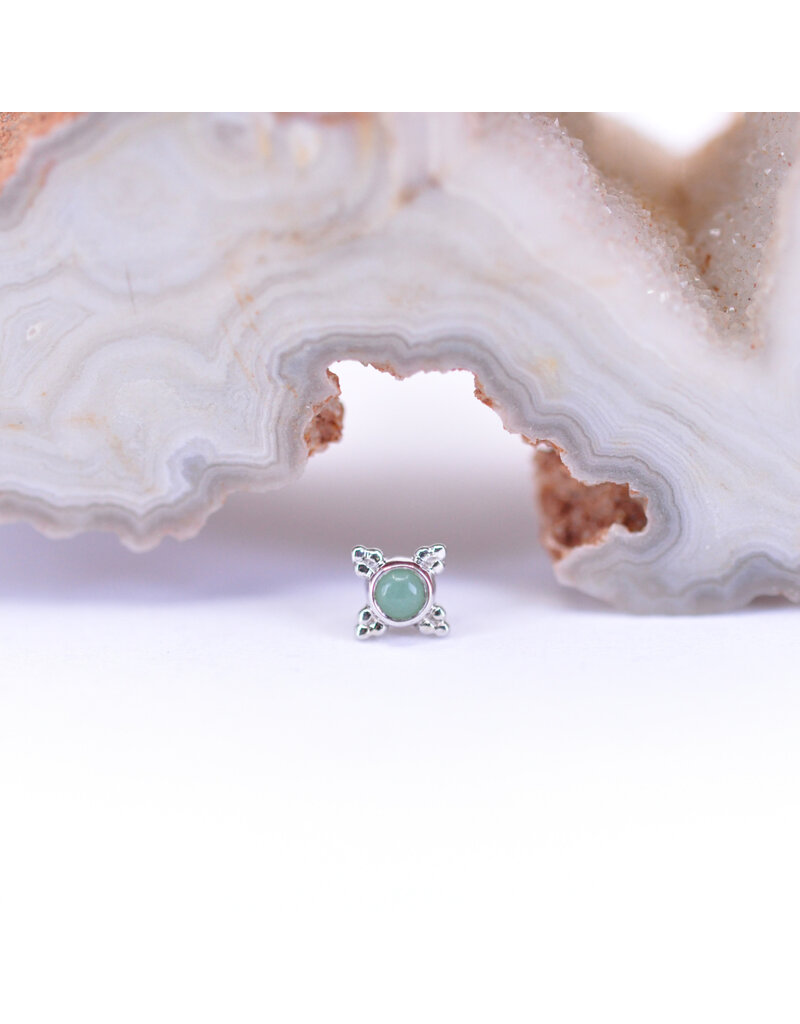 BVLA 5mm Mini Kandy with Chrysoprase in 14k White Gold Threadless Ends by BVLA!