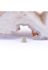 BVLA 5mm Mini Kandy with Chrysoprase Cabochon in 14k Yellow Gold Threadless Ends by BVLA!