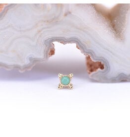 BVLA Mini Kandy Chrysoprase Yellow Gold Threadless Ends