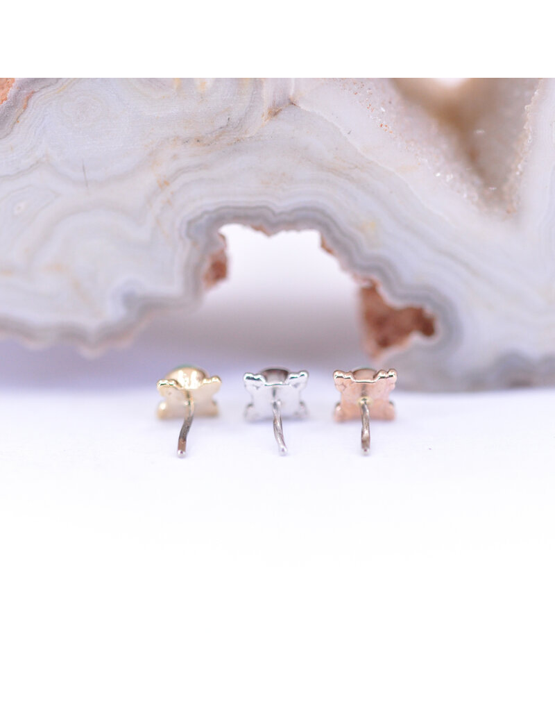 BVLA 5mm Mini Kandy with Chrysoprase in 14k White Gold Threadless Ends by BVLA!