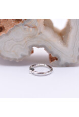 BVLA 16g 5/16" Fixed Bezel Seam Ring with 2mm Grey CZ in 14k White Gold