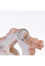 BVLA 16g 5/16" Fixed Bezel Seam Ring with 2mm Grey CZ in 14k White Gold