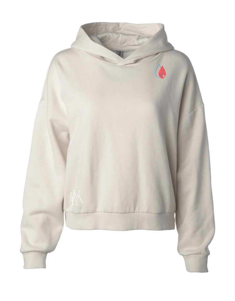 Logo Font Skull and Gems Cropped Pull Over Hoodies
