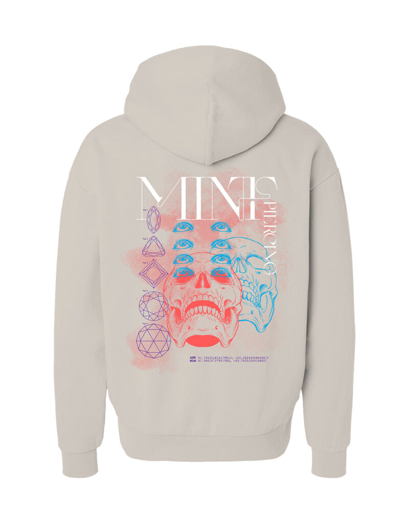 Logo Font Skull and Gems Cropped Pull Over Hoodies