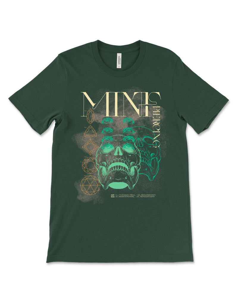 Skull and Gems Logo Short Sleeve Tee - Forest Green