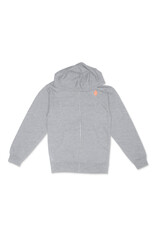 Logo Font Skull and Gems Zip Up Hoodies - Grey