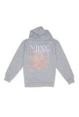 Logo Font Skull and Gems Zip Up Hoodies - Grey