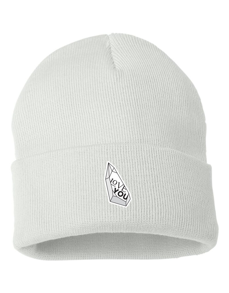 Love You 12” Cuffed Beanie - White