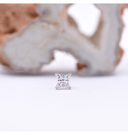 junipurr Alexis CZ White Gold Threadless End