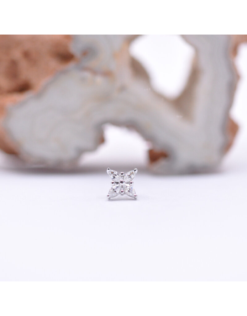 junipurr Alexis with CZ in 14k White Gold Threadless End by Junipurr