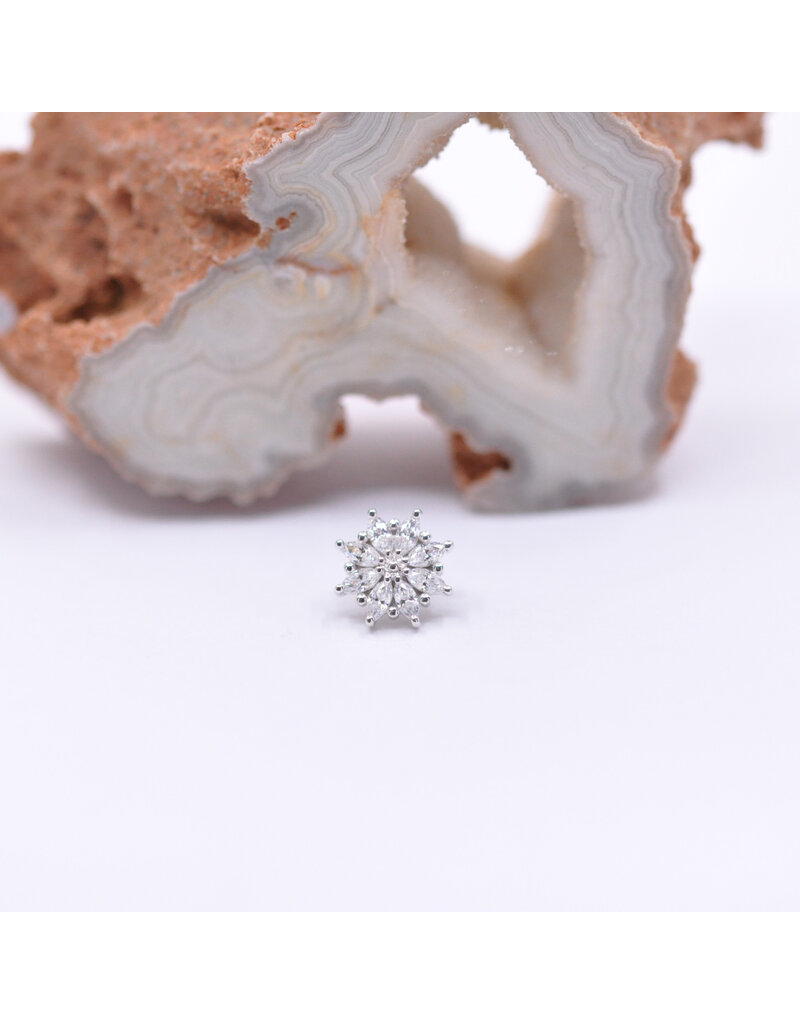 junipurr Annabelle with CZ in 14k White Gold Threadless End by Junipurr