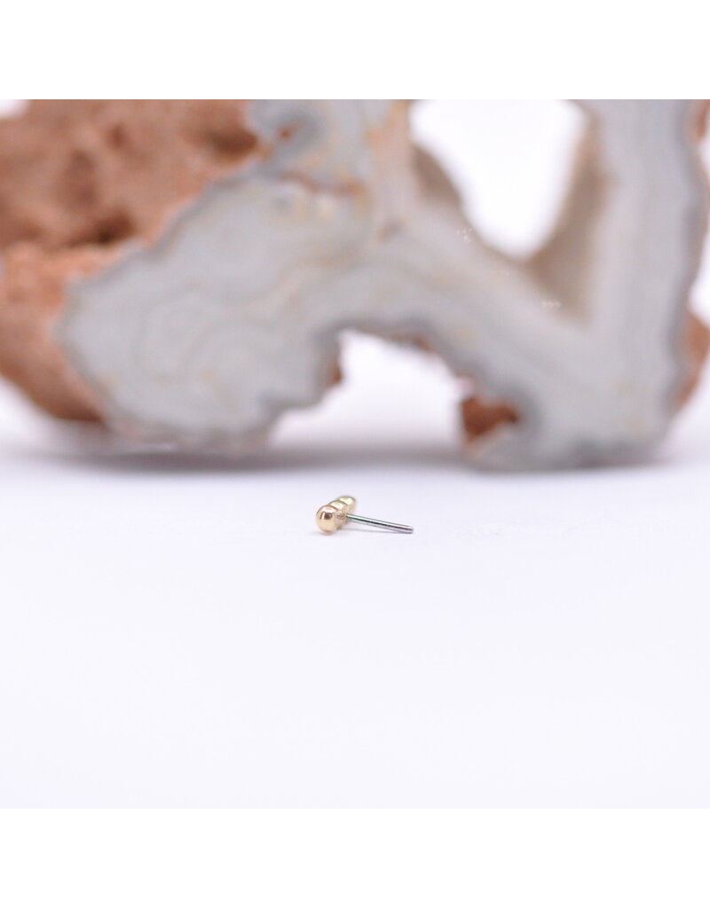 junipurr Beads of 3 in 14k Yellow Gold Threadless End by Junipurr