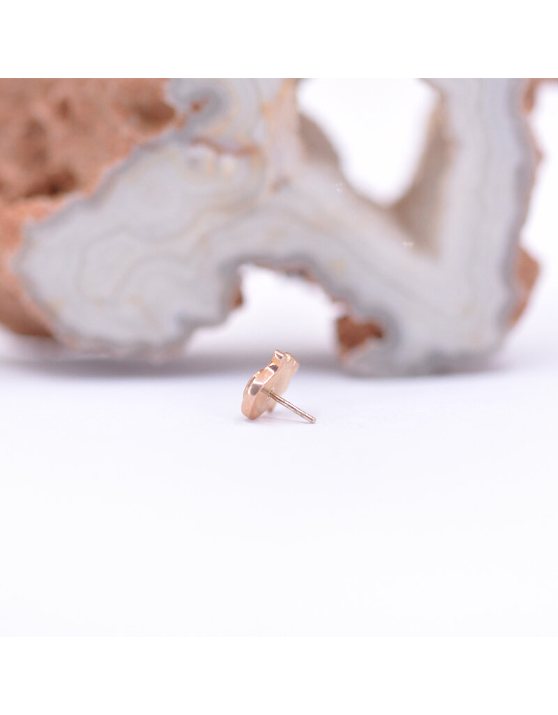 junipurr Blue Hamsa with Blue Opal Cabochon in 14k Rose Gold Threadless End by Junipurr