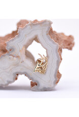 junipurr Chained Antler (Right facing) in 14k Yellow Gold 14g Threaded End by Junipurr
