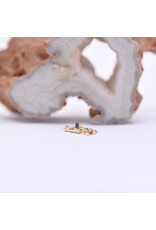 junipurr Chained Antler (Right facing) in 14k Yellow Gold 14g Threaded End by Junipurr