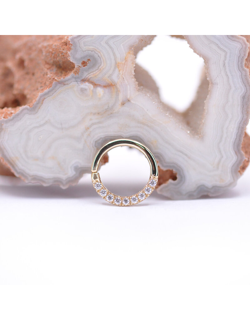 junipurr CZ Ring 16g 5/16" Seam Ring in 14k Yellow Gold by Junipurr