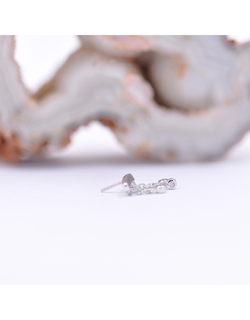 junipurr Delilah with CZ in 14k White Gold Threadless End by Junipurr