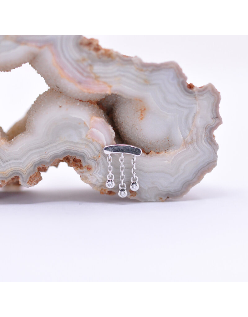 junipurr Delilah with CZ in 14k White Gold Threadless End by Junipurr