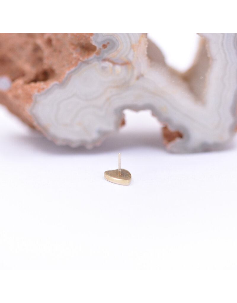 junipurr Planchette with CZ in 14k Yellow Gold Threadless End by Junipurr