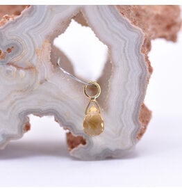 Diablo Organics Citrine Briolette Charm 18k Yellow Gold by Golden Arowana