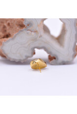Diablo Organics 10x6mm Abstract Pear Prong with Rutilated Quartz Cabochon in 18k Yellow Gold Threadless End by Golden Arowana