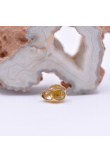 Diablo Organics 10x6mm Abstract Pear Prong with Rutilated Quartz Cabochon in 18k Yellow Gold Threadless End by Golden Arowana