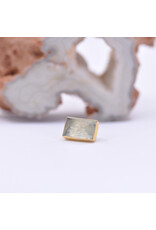 Diablo Organics 10x6mm Rectangle Bezel with Faceted Quartz in 18k Yellow Gold Threadless End by Golden Arowana