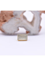 Diablo Organics 10x6mm Rectangle Bezel with Faceted Quartz in 18k Yellow Gold Threadless End by Golden Arowana