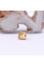 Diablo Organics 7x6mm Rectangle Bezel with Faceted Quartz in 18k Yellow Gold Threadless End by Golden Arowana